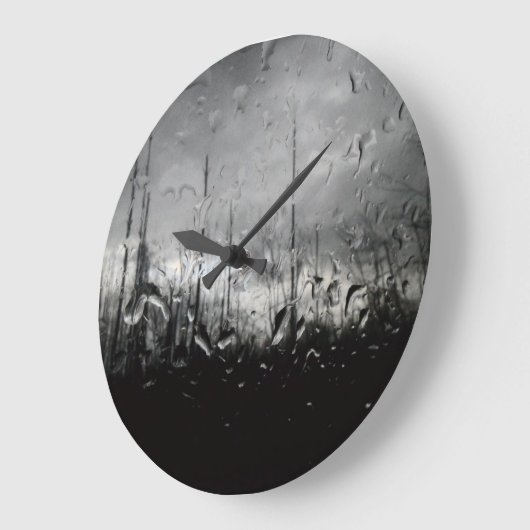 Coole Schwarz-Weiß-Wassertropfen Große Wanduhr (Winkel)