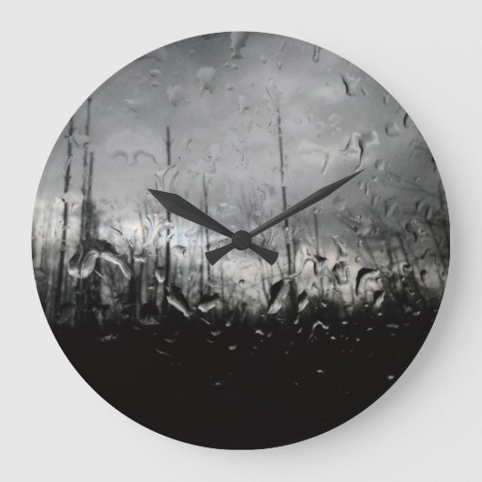 Coole Schwarz-Weiß-Wassertropfen Große Wanduhr (Vorderseite)