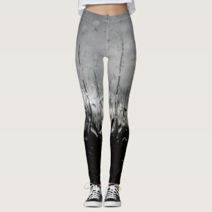 Coole Schwarz-Weiß-Wassertropfen Leggings