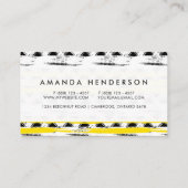 Coole Schwarz-weiße Gelbstreifen-Tribal-Muster Visitenkarte (Rückseite)