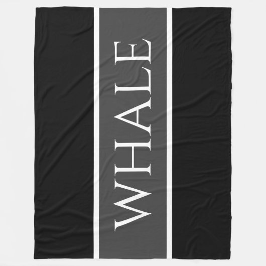 Coole Schwarz-weiße graue WALE-Textstreifen Fleecedecke (Vorderseite)