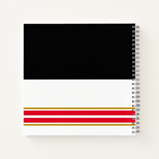 Coole, Schwarz-weiße, helle rote Streifen Notizblock (Rückseite)