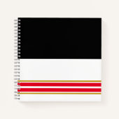 Coole, Schwarz-weiße, helle rote Streifen Notizblock (Vorderseite)