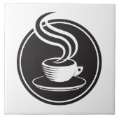 coole Schwarz-weiße Kaffeeküche Fliese (Vorderseite)