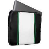 Coole schwarz-weiße Kelly-Grünstreifen Laptopschutzhülle (Vorne Rechts)