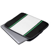 Coole schwarz-weiße Kelly-Grünstreifen Laptopschutzhülle (Vorne Knopf)