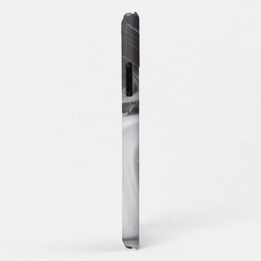 Coole Schwarz-weiße Marmorsteinstruktur Case-Mate iPhone Hülle (Hinten/Rechts)