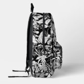 Coole Schwarz-weiße, moderne Tropenleaf-Drucktasch Bedruckter Rucksack (Links)