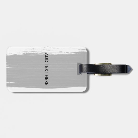 Coole Schwarz-weiße Pinselstriche mit Wasserfarbe, Gepäckanhänger (Rückseite horizontal)