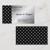 coole schwarz-weiße Polka-Punkte Visitenkarte (Vorne/Hinten)