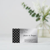 coole schwarz-weiße Polka-Punkte Visitenkarte (Stehend Vorderseite)
