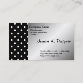 coole schwarz-weiße Polka-Punkte Visitenkarte
