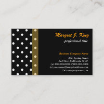 Coole schwarz-weiße Polka-Punkte-Visitenkarten