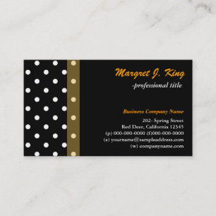 Coole schwarz-weiße Polka-Punkte-Visitenkarten Visitenkarte