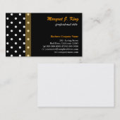 Coole schwarz-weiße Polka-Punkte-Visitenkarten Visitenkarte (Vorne/Hinten)