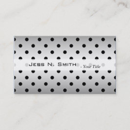 Coole schwarz-weiße Polka-Punkte-Visitenkarten Visitenkarte