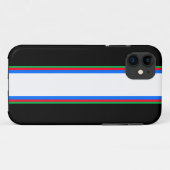Coole Schwarz-weiße Red Green Blue Racing Streifen Case-Mate iPhone Hülle (Rückseite (Horizontal))