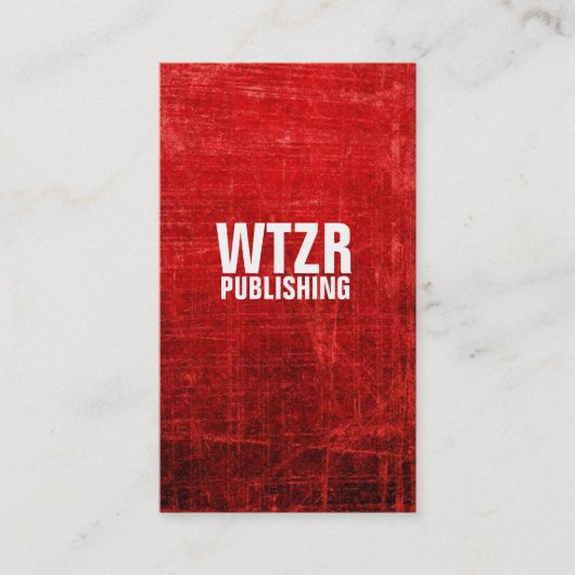Coole Schwarz-weiße Red Scratch Business Card Visitenkarte (Vorderseite)