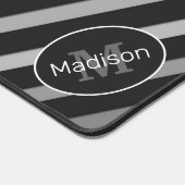 Coole Schwarz-weiße Retrostreifen, geometrisch Schreibtischunterlage (Ecke)