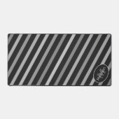Coole Schwarz-weiße Retrostreifen, geometrisch Schreibtischunterlage (Vorderseite)