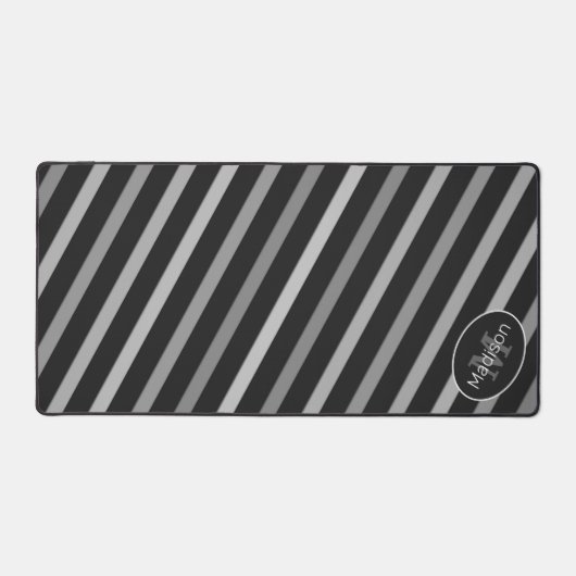 Coole Schwarz-weiße Retrostreifen, geometrisch Schreibtischunterlage (Vorderseite)