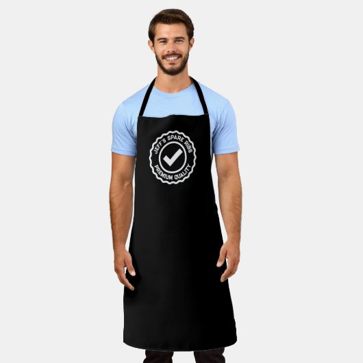 Coole schwarze BBQ-Schürze für den Grillmeister Ko Schürze (Getragen)