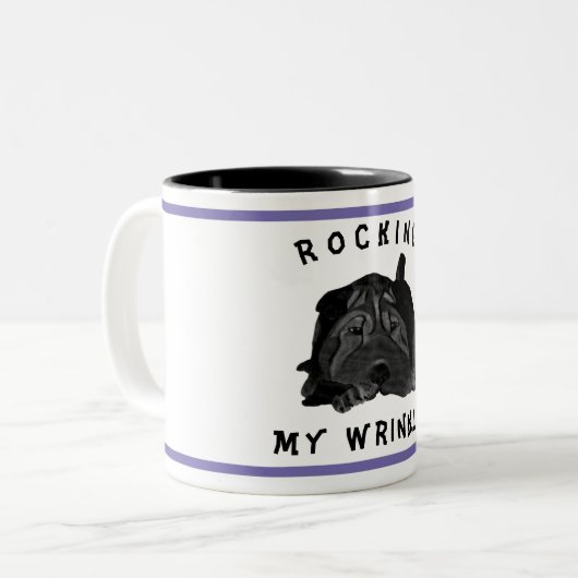 Coole Schwarze Chinesische Shar Pei Tasse (Vorderseite Links)