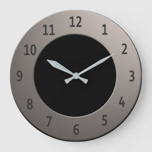 Coole Schwarze Farbziffern auf Silver Frame Große Wanduhr