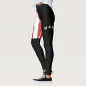 Coole schwarze Flagge Weißbriefe USA Frauen Leggings (Links)