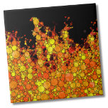 Coole Schwarze Flammen Fliese<br><div class="desc">Helle moderne Abstrakte Schwarz Gelb Feuer Flammen Keramik Tile. Die Drehungen und Wendungen dieser orangen und gelben Flammen bestehen aus kleinen kleinen, platzenden Kreisen. Offset mit schwarzem Hintergrund, um es wirklich zum Pop zu machen! Für Feuerwehrleute oder Ausweise und mehr! Oder denken Sie daran, wie cool das für einen Grill...</div>