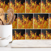Coole Schwarze Flammen Fliese