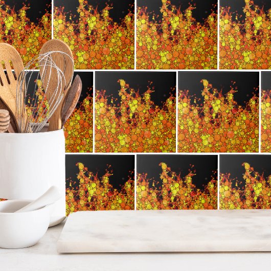 Coole Schwarze Flammen Fliese