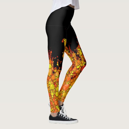 Coole Schwarze Flammen Leggings (Rechts)