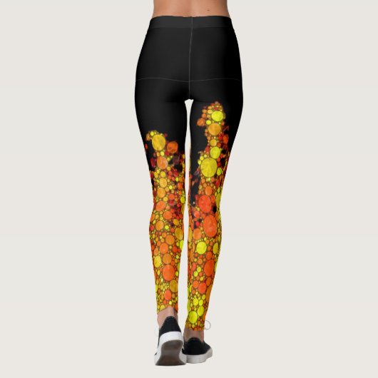 Coole Schwarze Flammen Leggings (Rückseite)