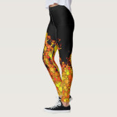 Coole Schwarze Flammen Leggings (Links)