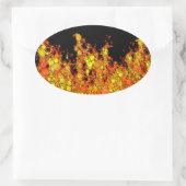 Coole Schwarze Flammen Ovaler Aufkleber (Tasche)