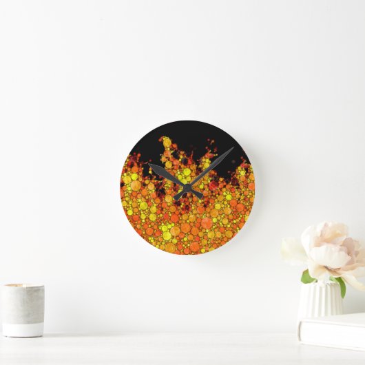 Coole Schwarze Flammen Runde Wanduhr (Zuhause)