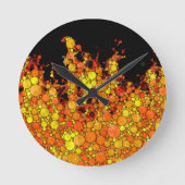 Coole Schwarze Flammen Runde Wanduhr (Vorderseite)