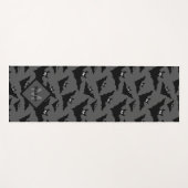 Coole schwarze Fledermäuse Halloween-Muster Monogr Yogamatte (Vorderseite (Horizontal))