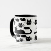 Coole Schwarze Katze, Kitty Cat Lover Tasse (Vorderseite Links)