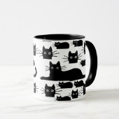 Coole Schwarze Katze, Kitty Cat Lover Tasse (VorderseiteRechts)