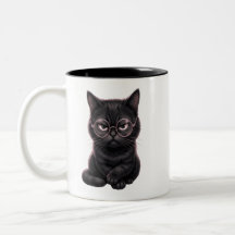 Coole schwarze Katze mit Brille Cute Pet T-Shirt