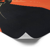 Coole Schwarze Katze mit Sonnenbrille Drinken aus Poster (Ecke)