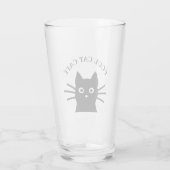 Coole schwarze Katze personalisiert Glas (Rückseite)