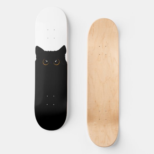 Coole Schwarze Katze Skateboard (Vorderseite)