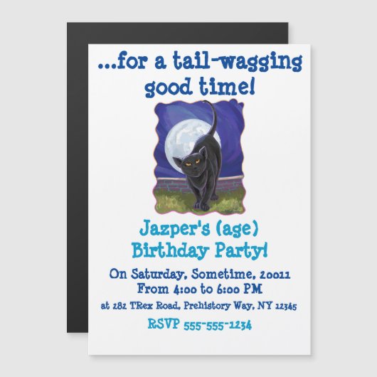 Coole Schwarze Katzen Köpfe und Schwanz Einladung (Vorne/Hinten)