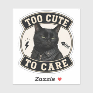 Coole schwarze Katzen-Vinyl-Aufkleber Zu süß, um Aufkleber