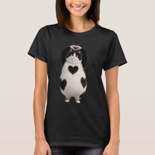 Coole schwarze Katzenbaby-Herzen Frohen Valentinst T-Shirt