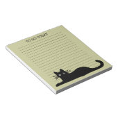 Coole schwarze Kitty-Katze benutzerdefiniert linie Notizblock (angewinkelt)