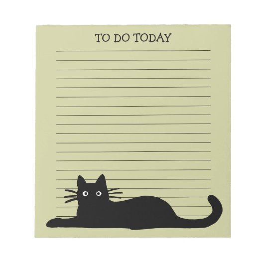 Coole schwarze Kitty-Katze benutzerdefiniert linie Notizblock (Vorderseite)